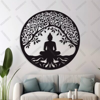 Arte Meditación Buda – Corte Láser, Archivos SVG, AI, DXF