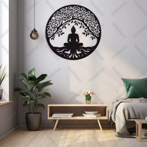 Buddha Meditations Wandkunst – Laser-Schnitt Datei Digital