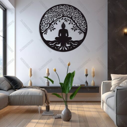 Buddha Meditations Wandkunst – Laser-Schnitt Datei Digital