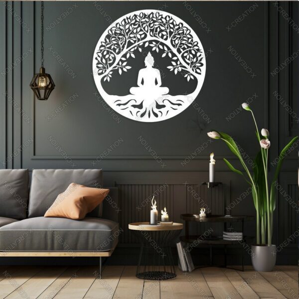 Buddha Meditation Wall Art, Laser Cut File, Wall