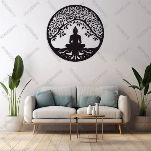 Buddha Meditations Wandkunst – Laser-Schnitt Datei Digital