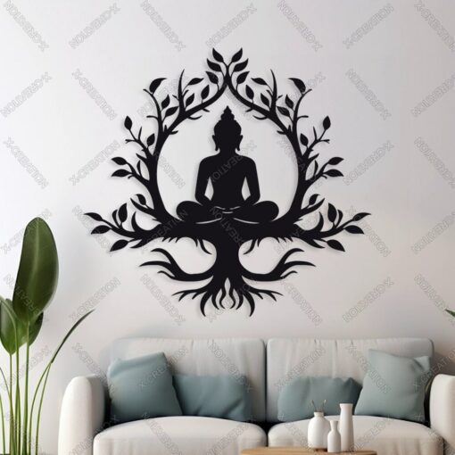 Arte Murale Albero di Buddha - File Laser