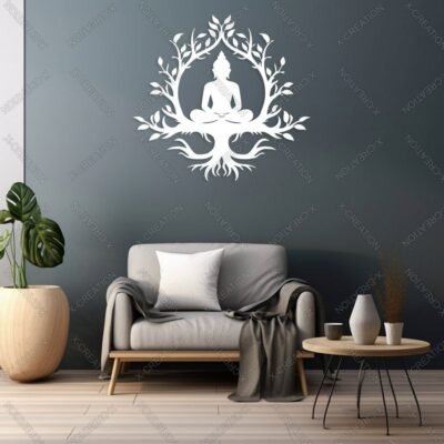 Buddha Tree Wall Art Laser Cut File wood