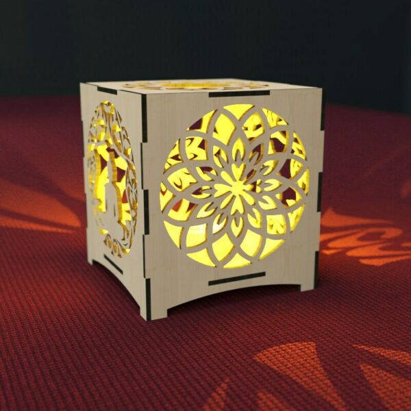 Porta Candele Buddha Loto - Lanterna Laser Wood