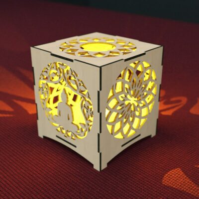 Porta Candele Buddha Loto - Lanterna Laser Wood