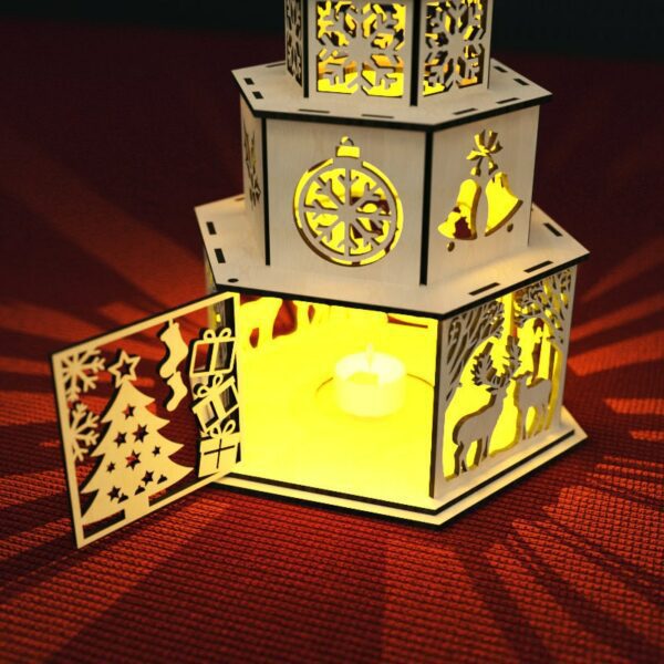 Christmas Candle Holder Laser Cut Tea light Lantern