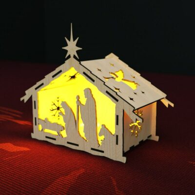 Portacandele Natalizio - Set Presepe, File SVG, DXF,