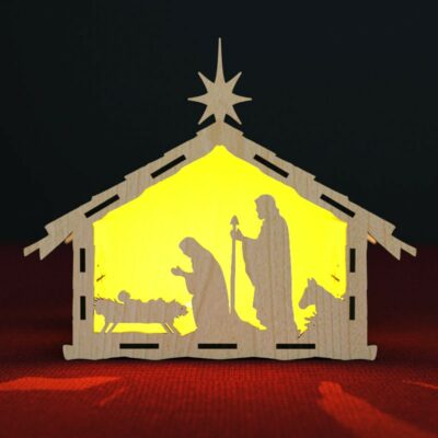 Portacandele Natalizio - Set Presepe, File SVG, DXF,