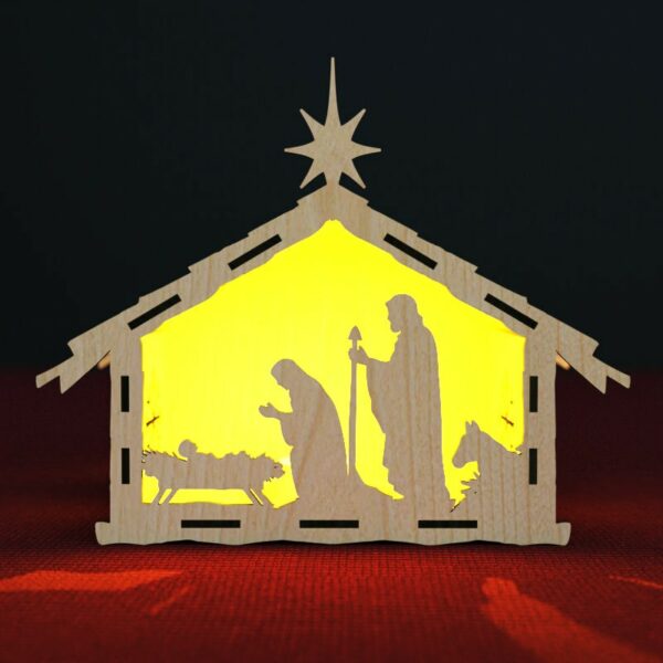 Portavelas Navidad Nacimiento Jesús – SVG, DXF, AI