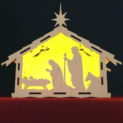 Portacandele Natalizio - Set Presepe, File SVG, DXF,