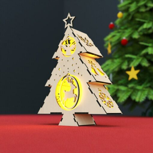 Weihnachtsbaum Laser Cut – Laterne Licht Kerzenhalter Download