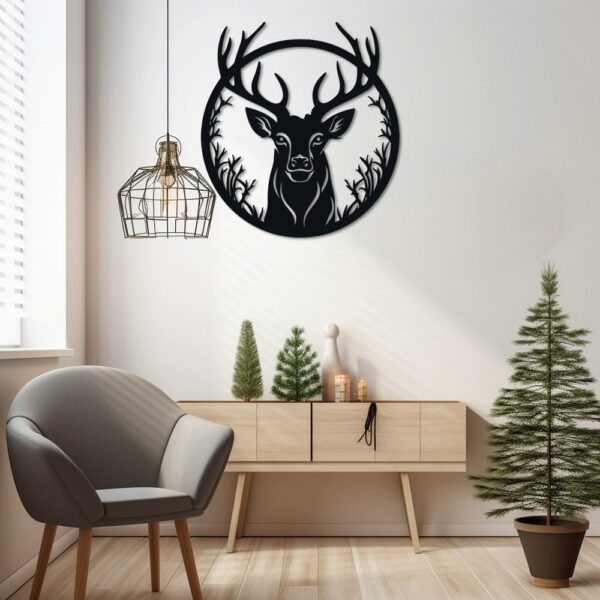 Christmas Wall Art Decor laser Cut File Reindeer