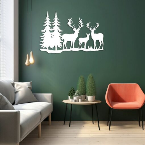 Arte Mural Navideño – Familia de Renos, SVG,