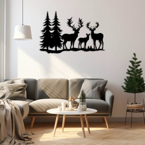 Arte Mural Navideño – Familia de Renos, SVG,