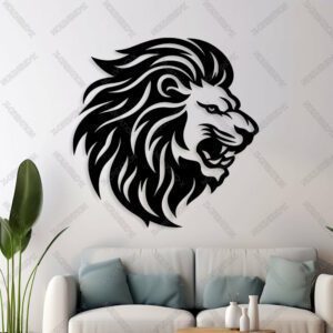 Lion Head Wall Art Laser Cut File wood