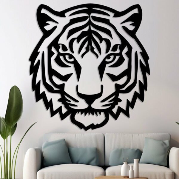 Tiger Head Wall Art Laser Cut File, Wall