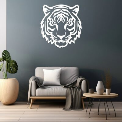 Tête de Tigre Découpe Laser, Décoration Murale SVG