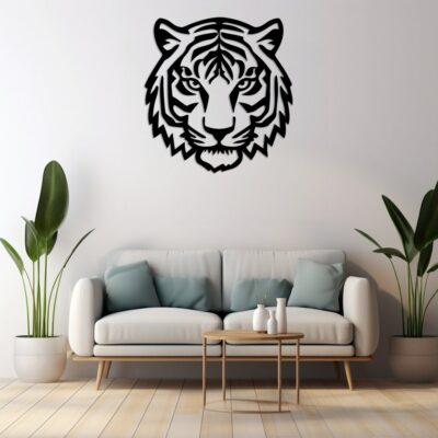 Tête de Tigre Découpe Laser, Décoration Murale SVG