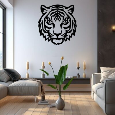 Tête de Tigre Découpe Laser, Décoration Murale SVG