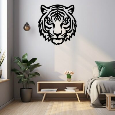 Tête de Tigre Découpe Laser, Décoration Murale SVG