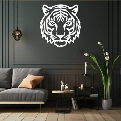 Tête de Tigre Découpe Laser, Décoration Murale SVG