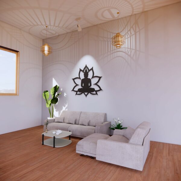 Buddha Meditation in Lotus Shape Laser Cut File,