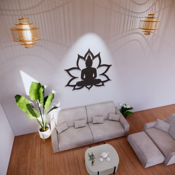 Buddha Meditation in Lotus Shape Laser Cut File,