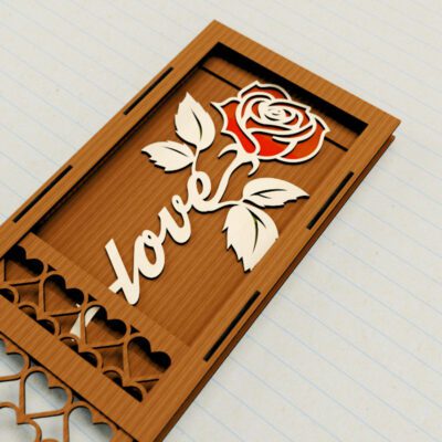 Rose Flower Gift Box Laser Cut Svg File,