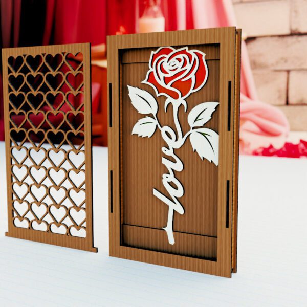 Rose Flower Gift Box Laser Cut Svg File,