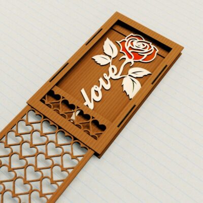 Rose Flower Gift Box Laser Cut Svg File,