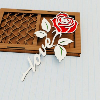 Rose Flower Gift Box Laser Cut Svg File,