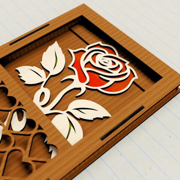 Rose Flower Gift Box Laser Cut Svg File,