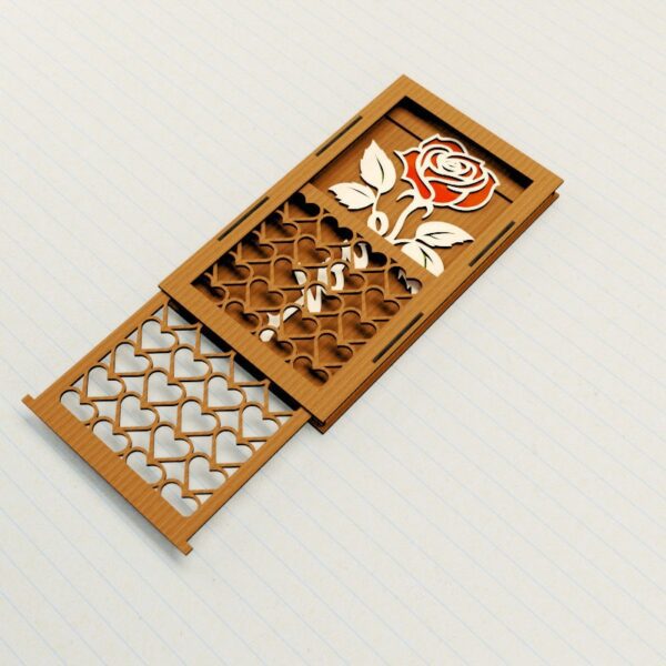 Rose Flower Gift Box Laser Cut Svg File,