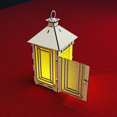 Candle holder Lantern Light Laser Cut File House