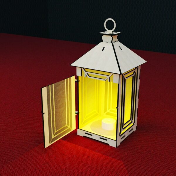 Candle holder Lantern Light Laser Cut File House