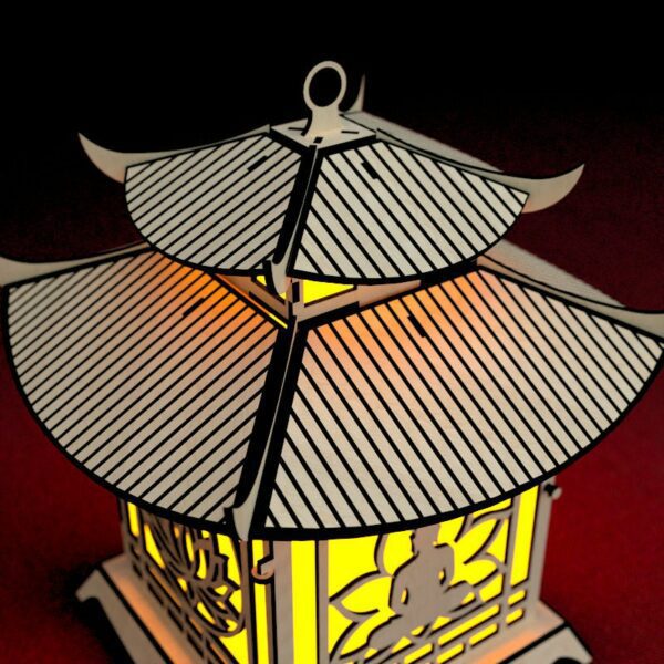 Pagoda Lantern Light Laser Cut File Buddha Lotus