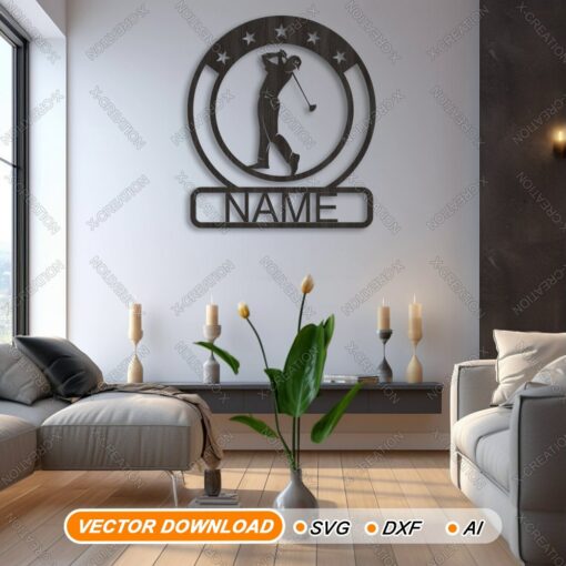 Signe Nom Personnalisé Découpe Laser Art Mural Monogramme