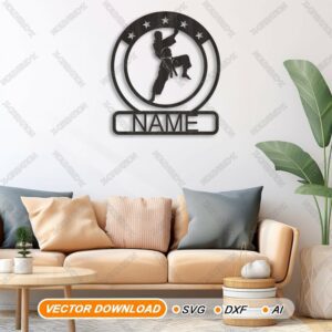 Karate Name-Schild – Laser-Schnitt SVG Datei Wandkunst Download