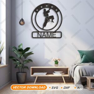 Karate Name-Schild – Laser-Schnitt SVG Datei Wandkunst Download