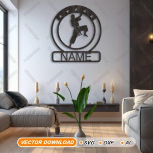 Karate Name-Schild – Laser-Schnitt SVG Datei Wandkunst Download