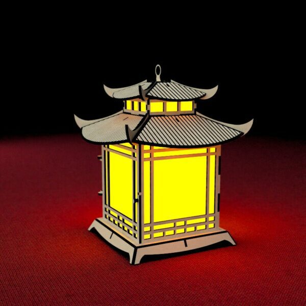 Japanese Pagoda Lantern Laser Cut File Candle Holder