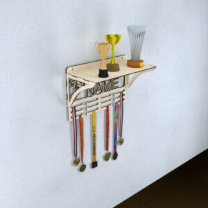 Personalized American Football Medal and Trophy Display Laser