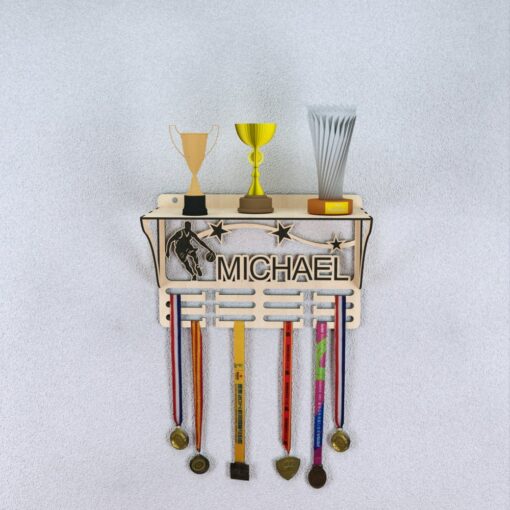 Personalized Basketball Medal and Trophy Display Laser Cut