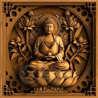 File Laser 3D Buddha – PNG Alta Risoluzione