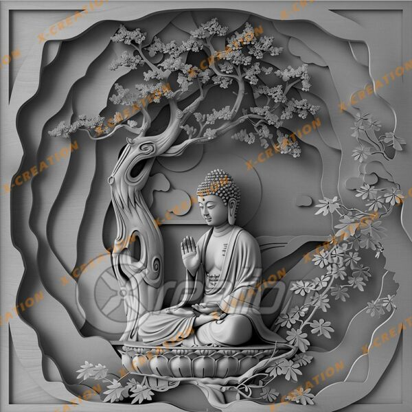 File Laser 3D Buddha – PNG HQ per