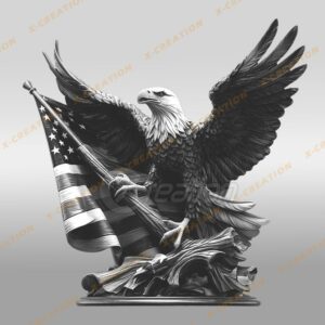 3D Adler Amerikanische Flagge – Lasergravur PNG Datei