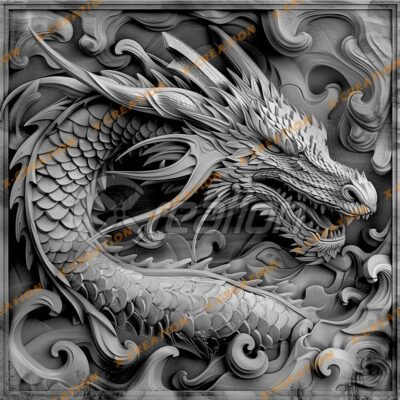 Gravure Laser 3D Dragon | PNG Haute Résolution