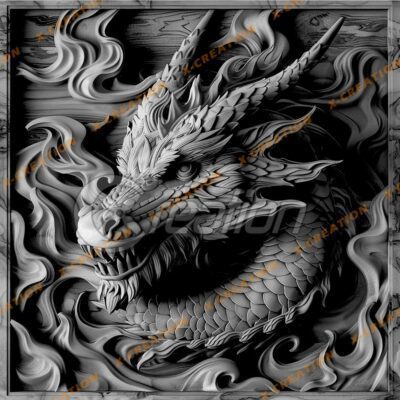 PNG 3D Dragón para Grabado Láser | Lightburn