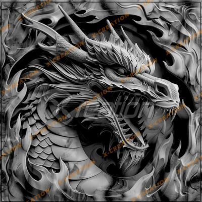 3D-Drache PNG-Design für Lasergravur | Hochauflösend Download