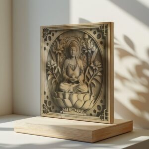 File Laser 3D Buddha – PNG Alta Risoluzione